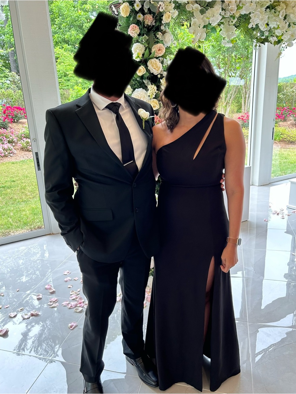 Lulu's Black One-Shoulder Evening Gown